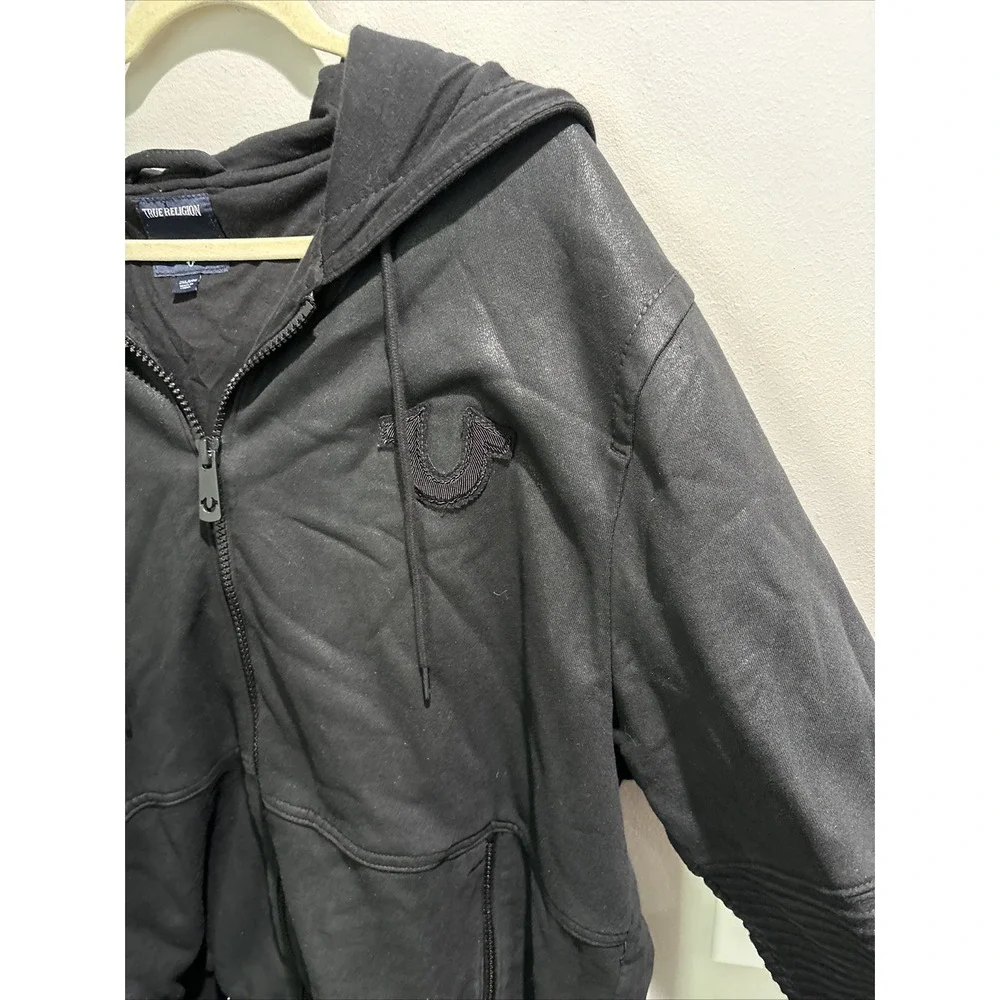 True Religion Mens World Tour Black Hoodie Size 2XL Excellent RN# 112790